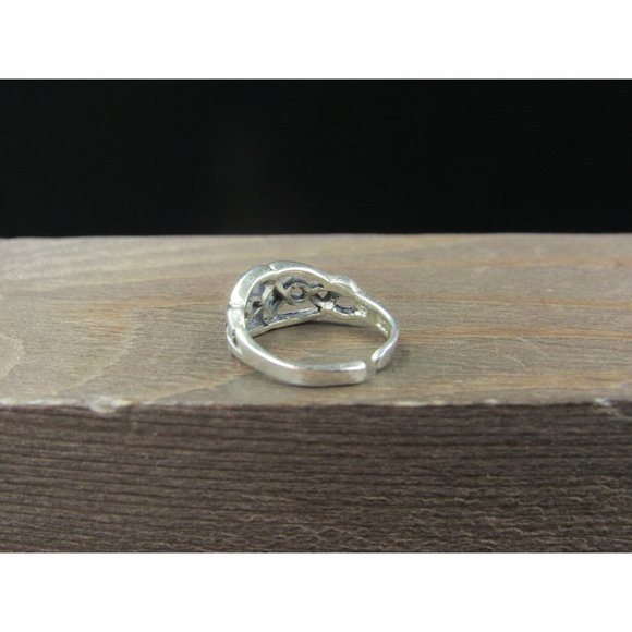 Size 2.25 Sterling Silver Double Celtic Knot Toe Band Ring Vintage Statement - Picture 2 of 8